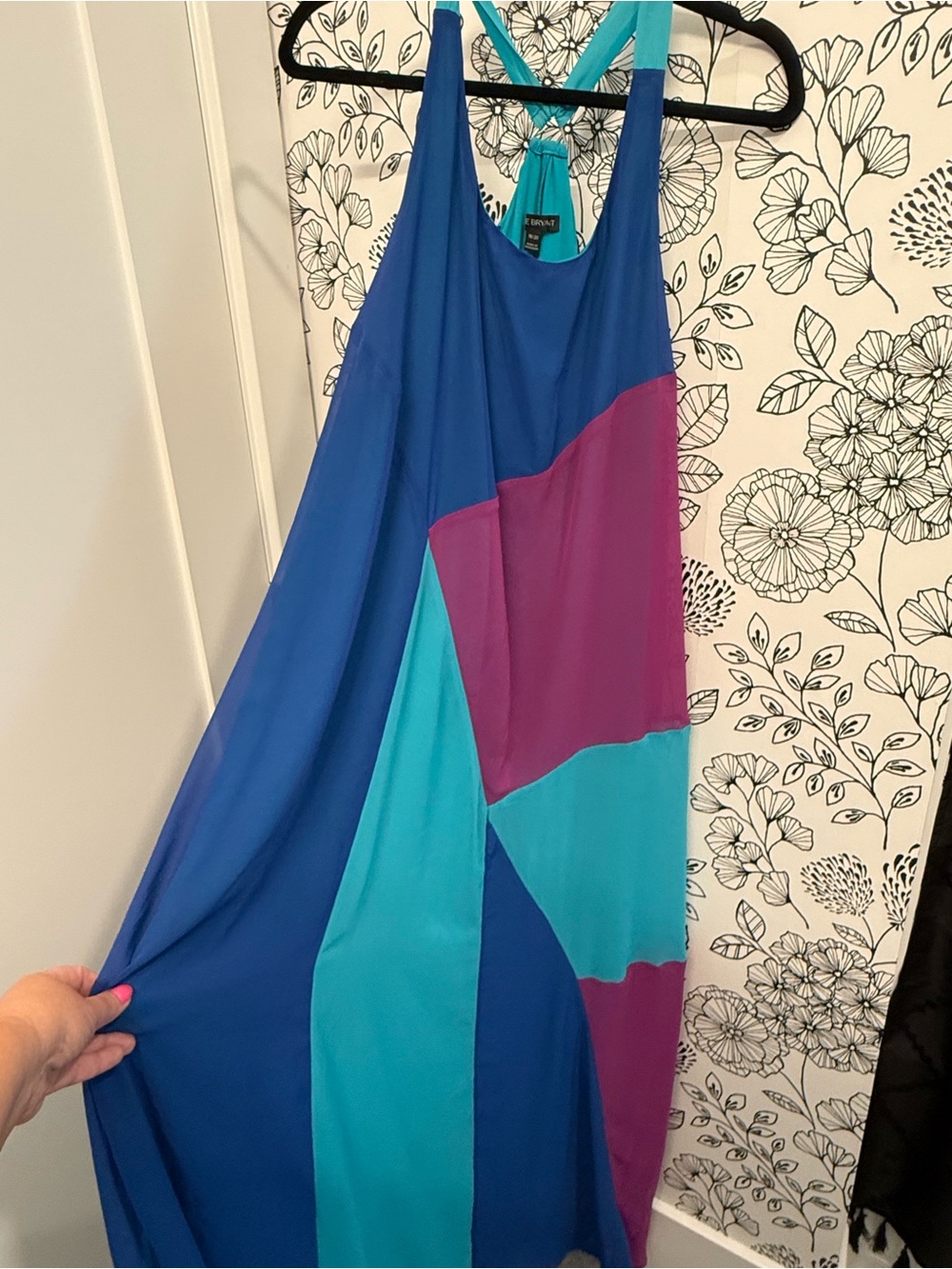Lane Bryant Colorblock Maxi Dress - Blue, Teal & Purple